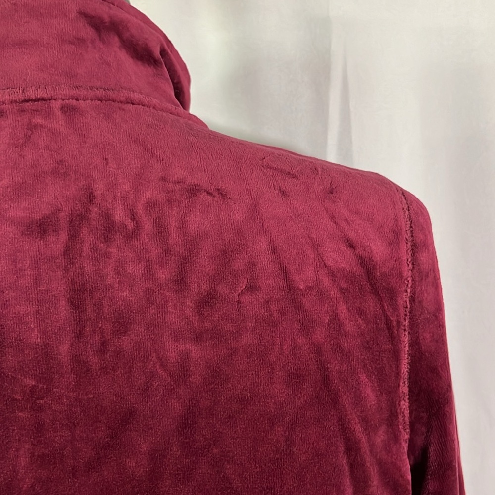 NWT Exertek French Merlot Red Zip Front Velour Jacket - Picture 12 of 16
